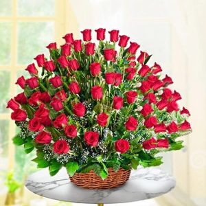 Canasta de rosas